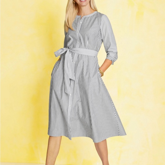 Talbots striped shirt dress NWT Size 12. - Picture 2 of 8